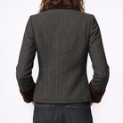 Tweed-Jacke mit Samtbesatz Damen