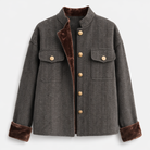 Tweed-Jacke mit Samtbesatz Damen
