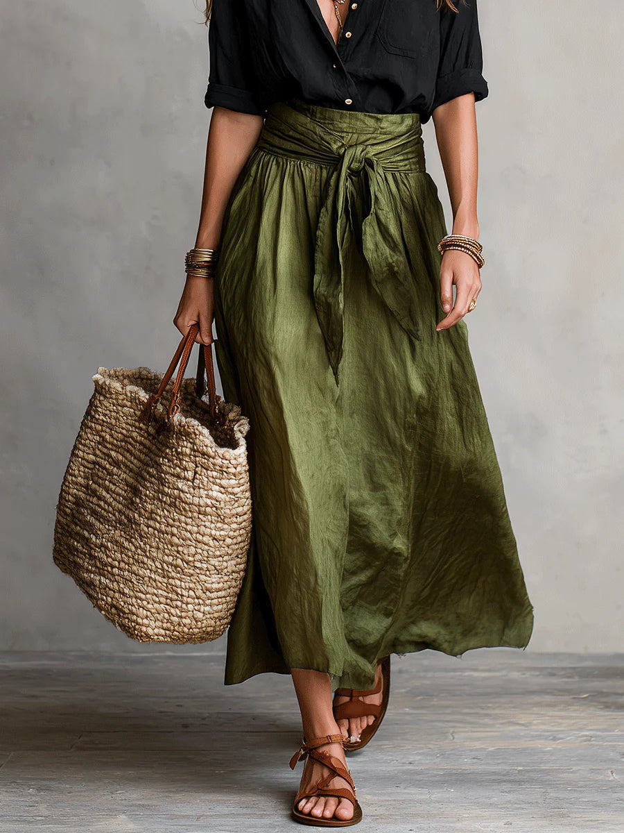 Martina | Elegantes und fließendes One-Shoulder-Maxikleid - - - DUUWE