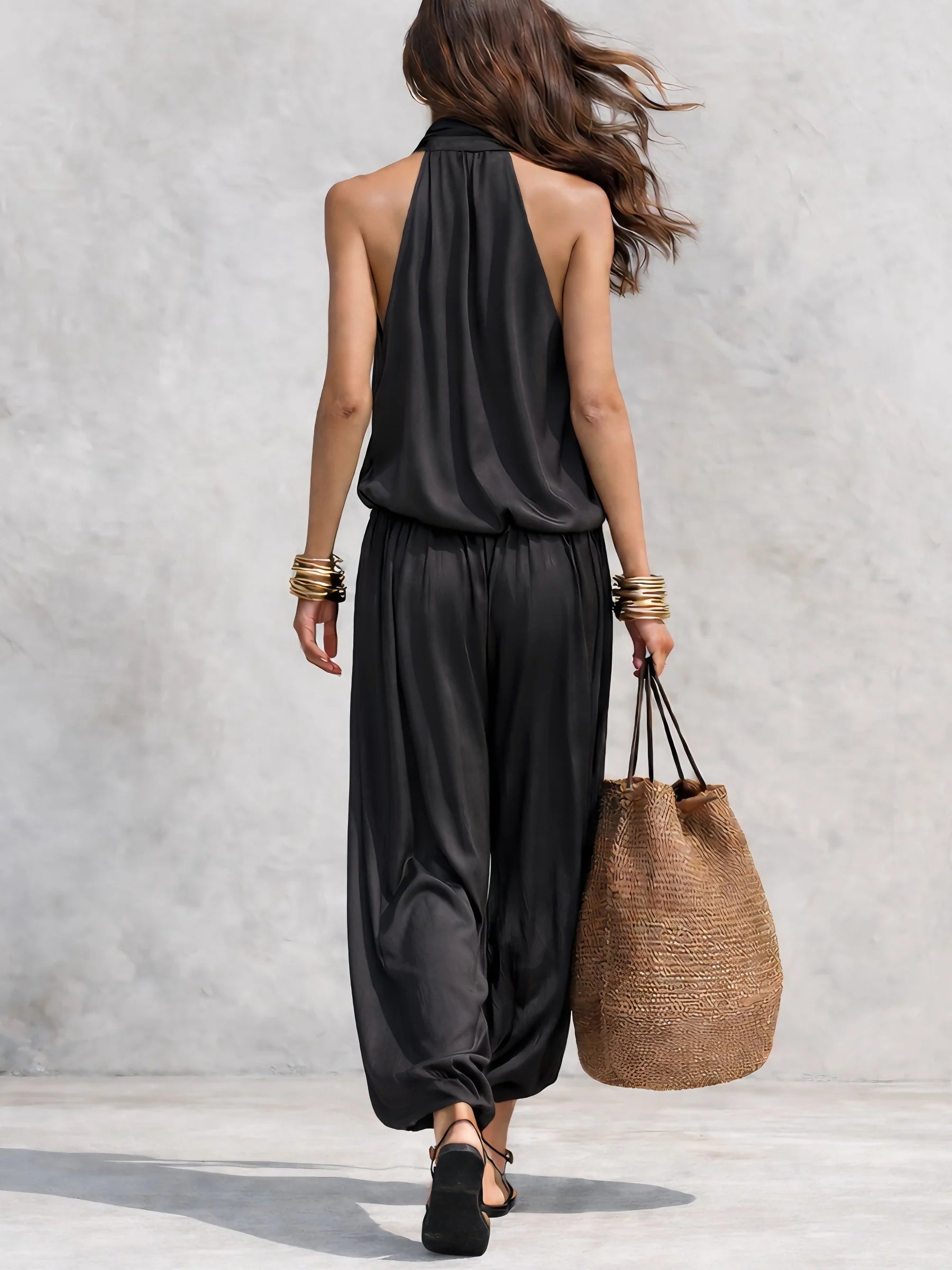 Serena Neckholder-Top und Plisseehose Set - - Matching Sets - Cow Clothing