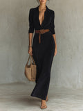 Damen Célianne - Chic Wildleder Maxi-Kleid mit zeitloser Eleganz