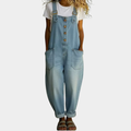 Mara - Vintage Latzhose aus weichem Baumwoll-Denim-Look mit verstellbaren Trägern