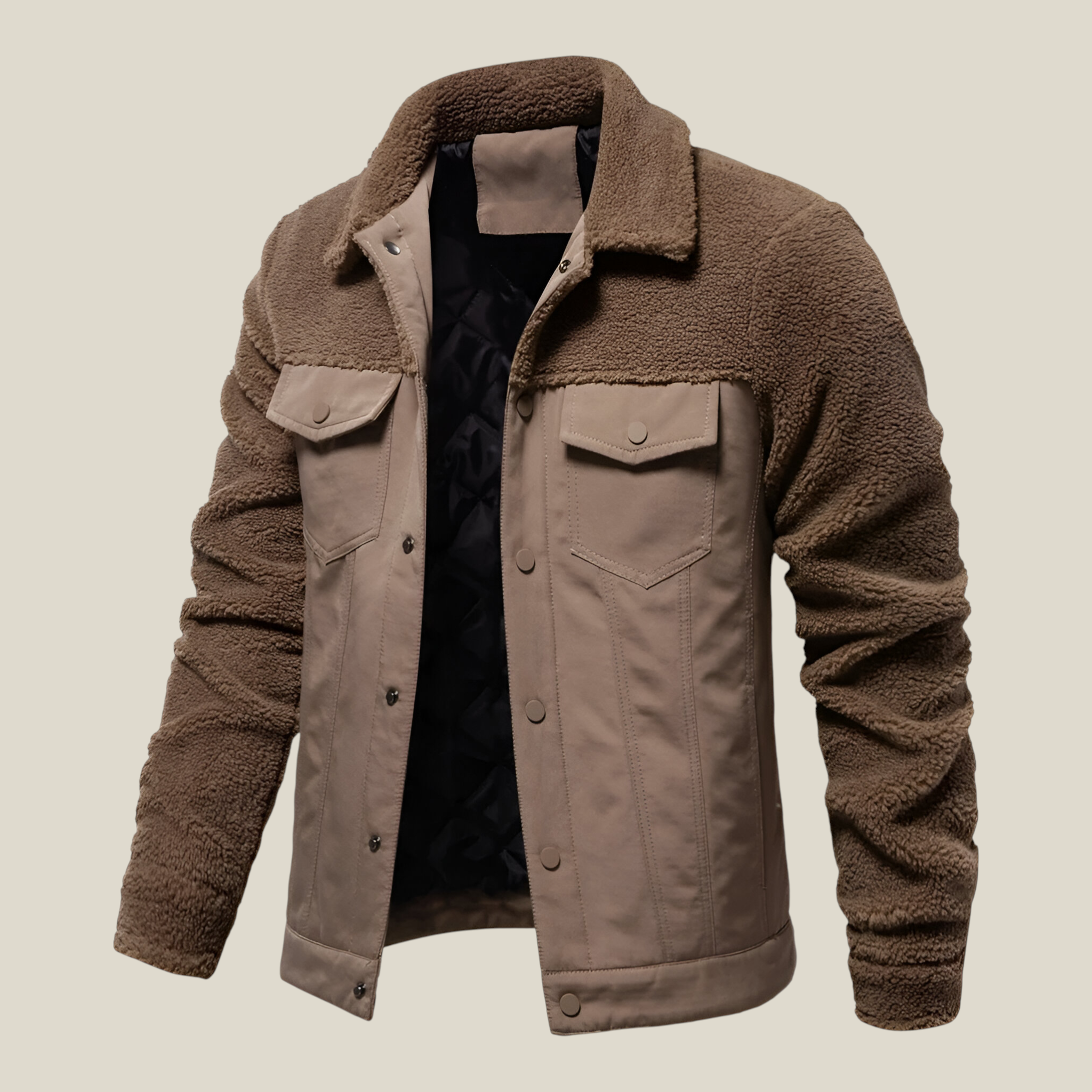 Zweifarbige Fleece Stoffjacke-Concept Fashion Lab