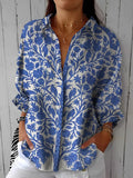 Frederikke | Blaue Gartenbluse