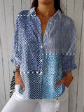 Fiora | Ozean Patchwork Bluse