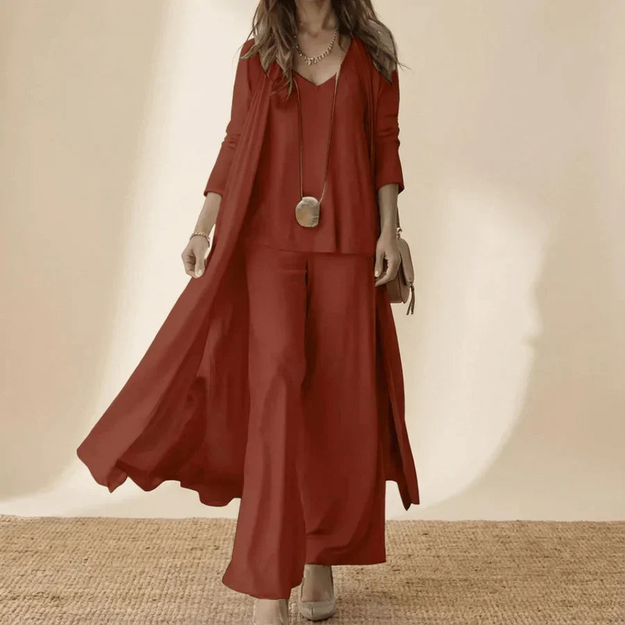 Raquel | Elegantes dreiteiliges Set - Burgund - - Margaret & Rose