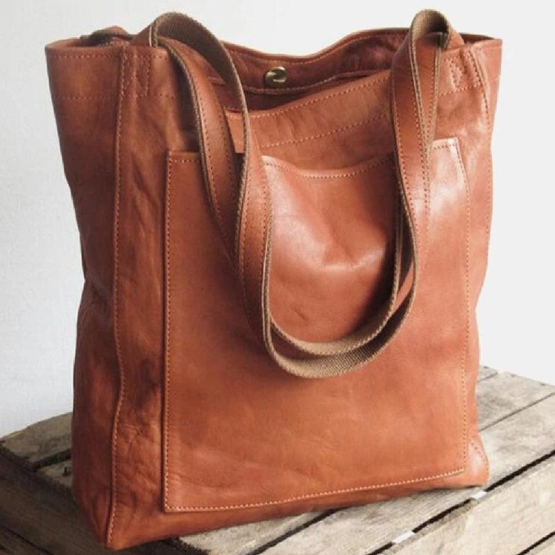 Zeitlose Leder-Tote-Tasche
