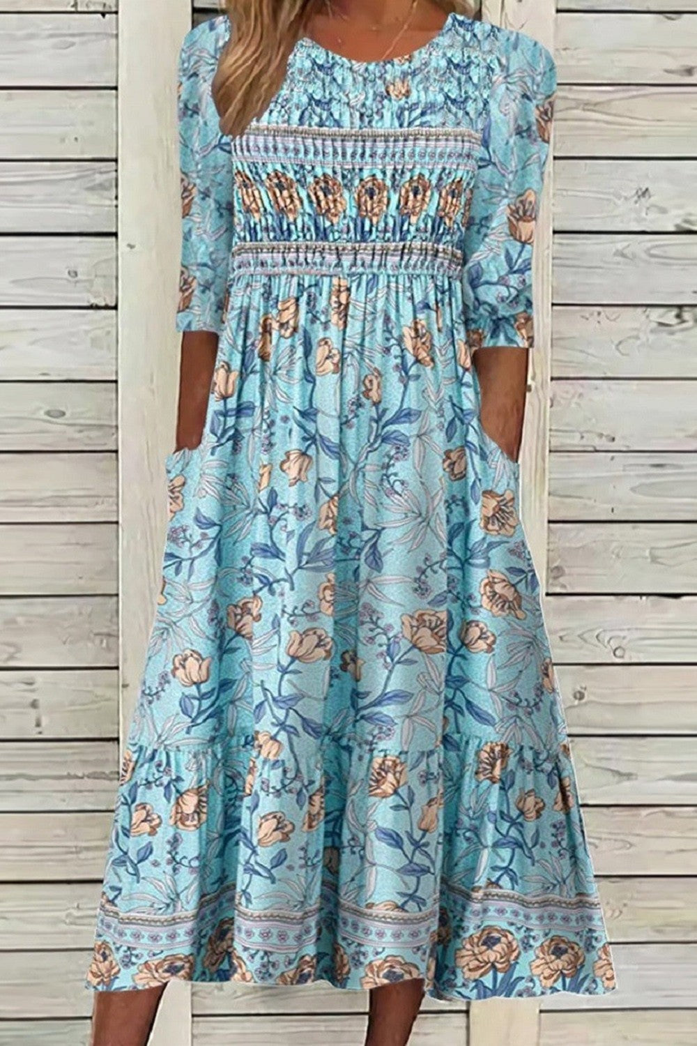 Brynn | Blütenblatt-Muse-Kleid - Blau - Dress - Lucy & Claire
