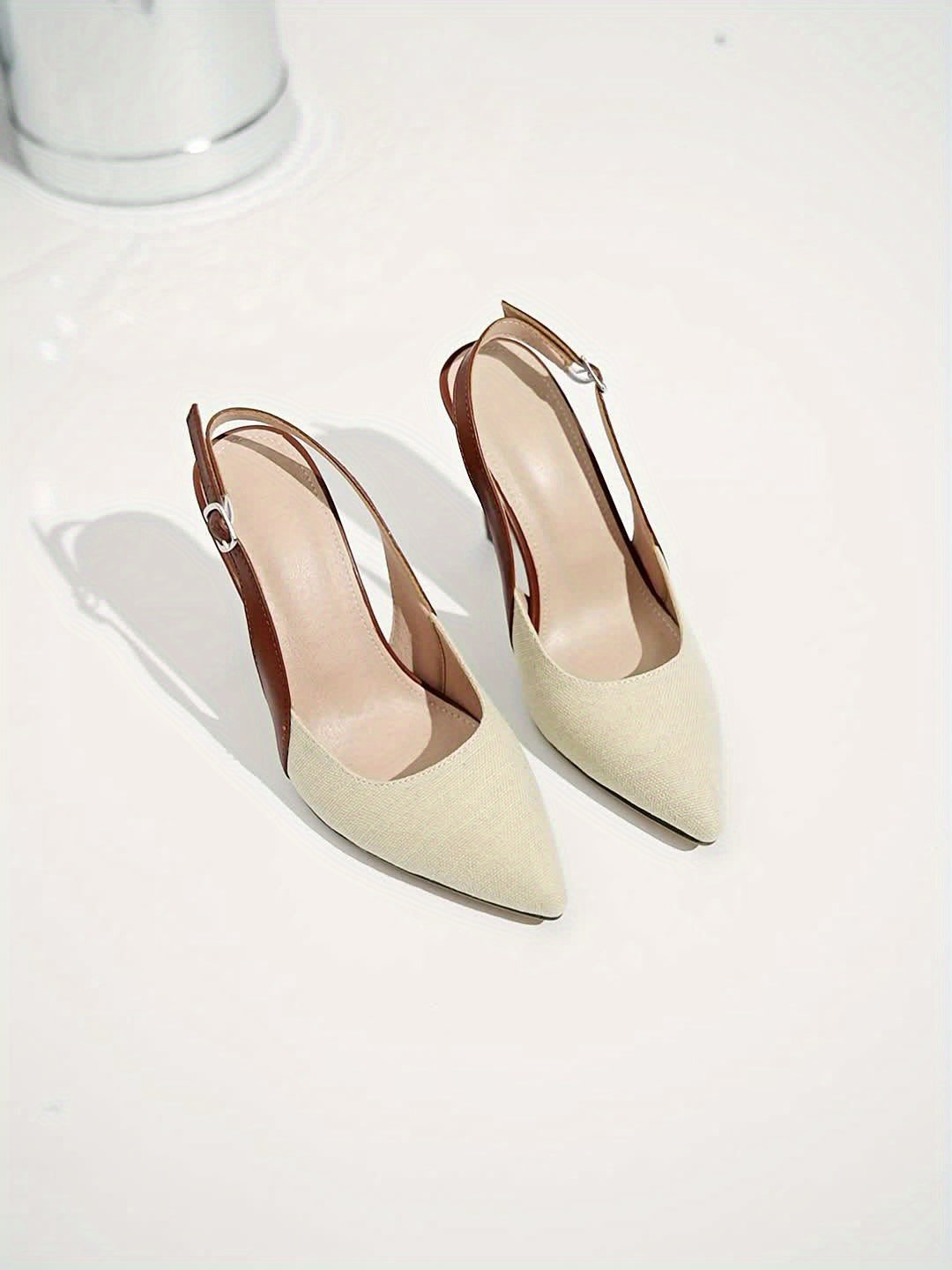 Amélie: Mutiger Kontrast-Slingback-Pumps Damen - Dunkelbraun - Damen > Heels - Concept Fashionlab
