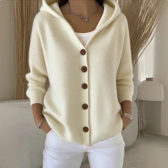 Zulo-Cardigan mit Kapuze aus Baumwolle - Beige - - Cow Clothing