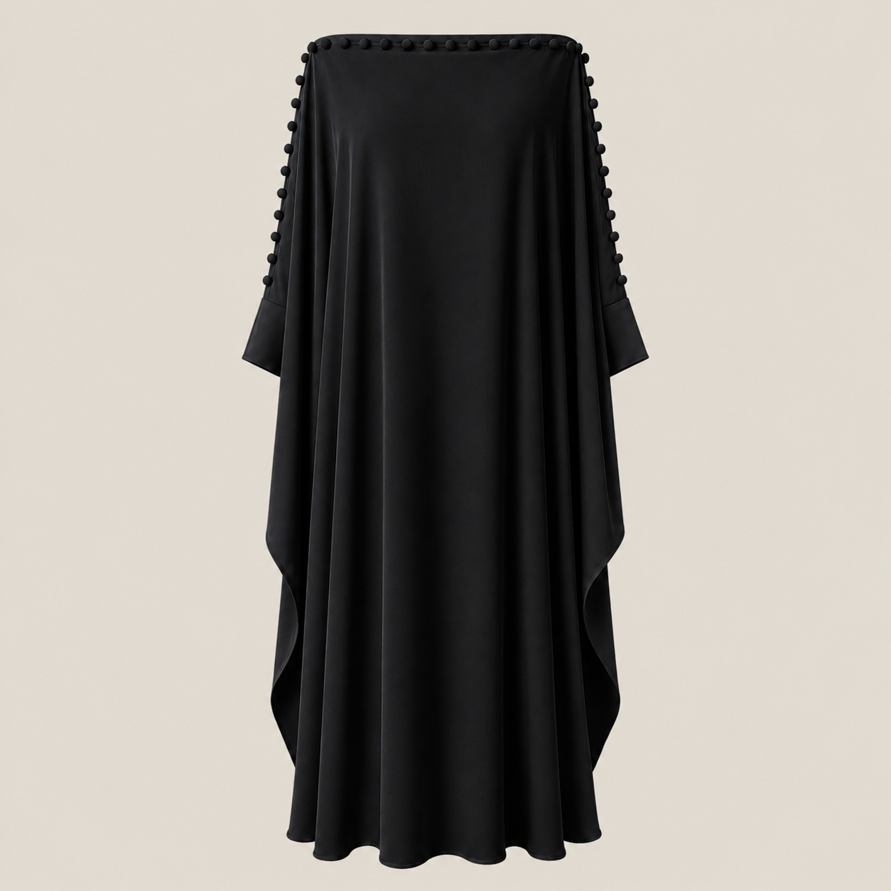 Damen Maxikleid mit lockerer Passform und Knopfdetails - - Maxi Dress - Concept Fashionlab