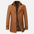 Eleganter Herren Woll-Trenchcoat – Doppelkragen & Reißverschluss