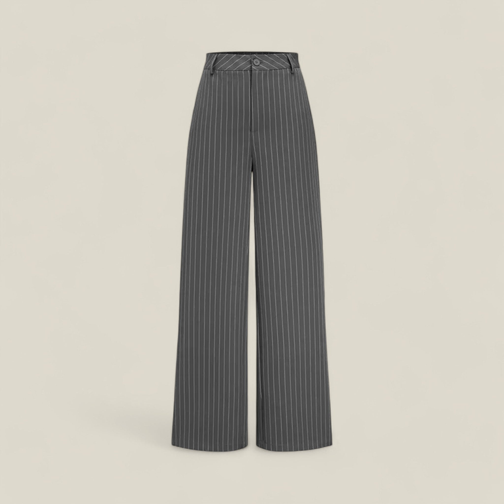 Sonna | Elegante gestreifte High-Waist-Hosen - Schwarz - - Concept Fashionlab