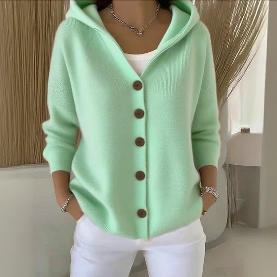 Zulo-Cardigan mit Kapuze aus Baumwolle - Grün - - Cow Clothing