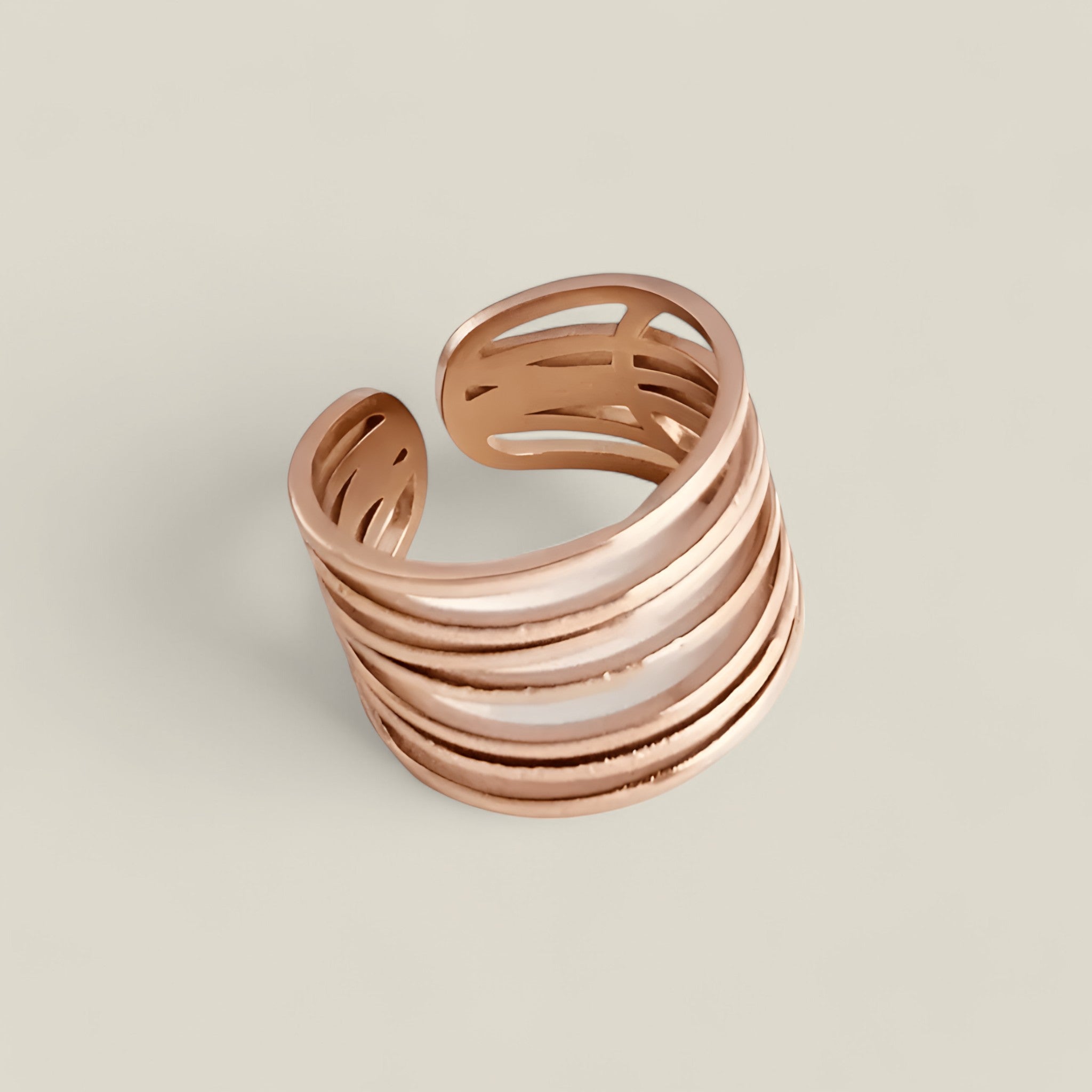 Lillian | Eleganter Cascading Ring - Roségold - - Concept Fashionlab