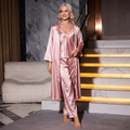 Luxus-3-teiliges Satin-Bademantel-Nachtwäsche-Set