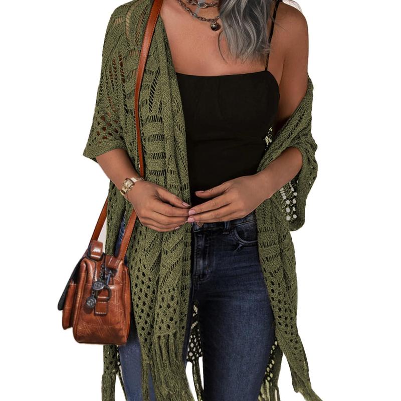 Cozy Summer Hollow-Out Tassel Outerwear - Purple One Size - Outerwear - Concept Fashionlab