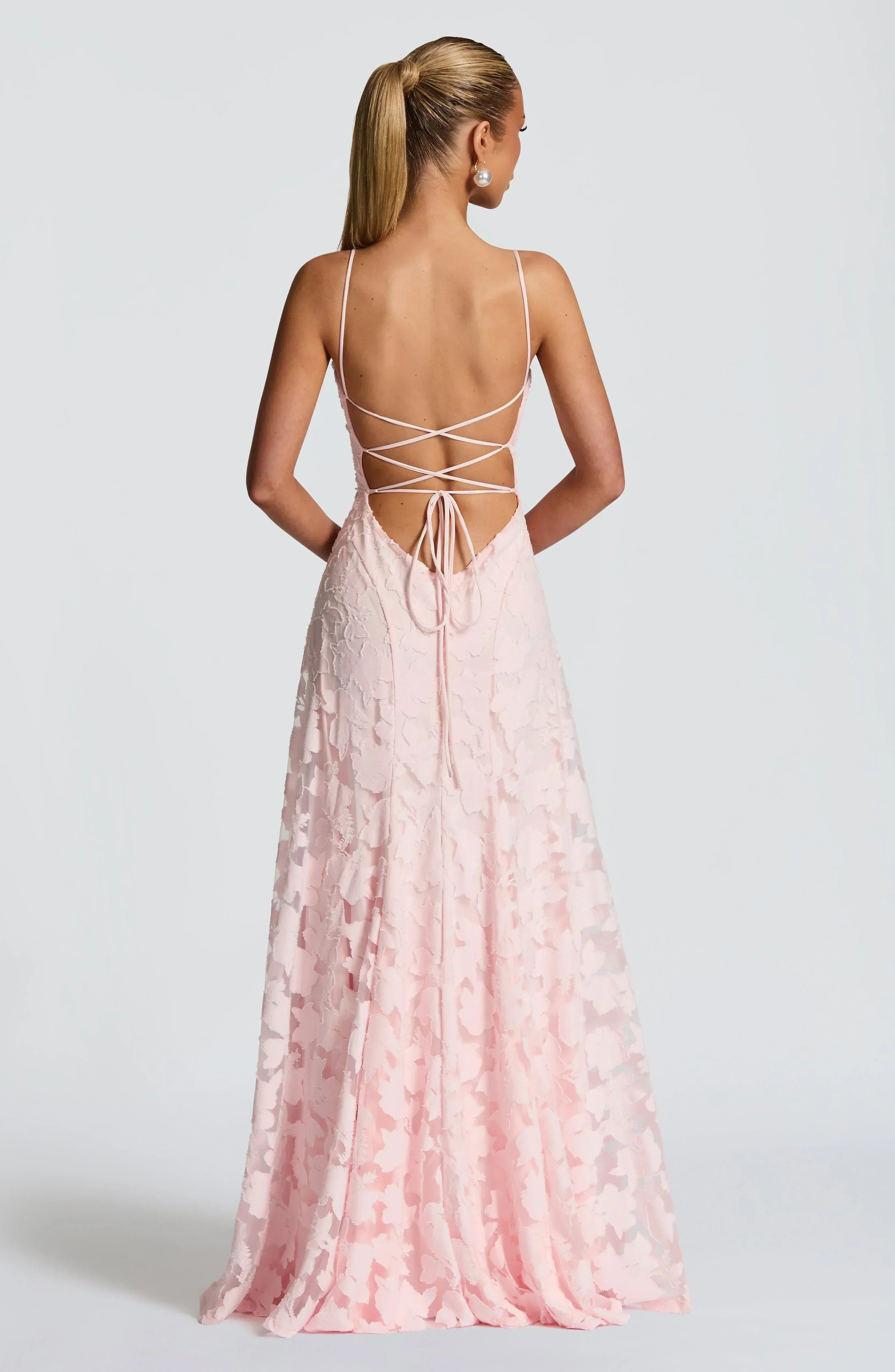 Aveline |Elegant Lace Corset Maxi Dress - Glamorous Evening Gown - Powder Pink - Maxi Dress - Concept Fashionlab