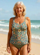 Madelyn | Leuchtendes Bade-Tanktop- und Boxershorts-Set — Mutige Farben, Selbstbewusster Stil