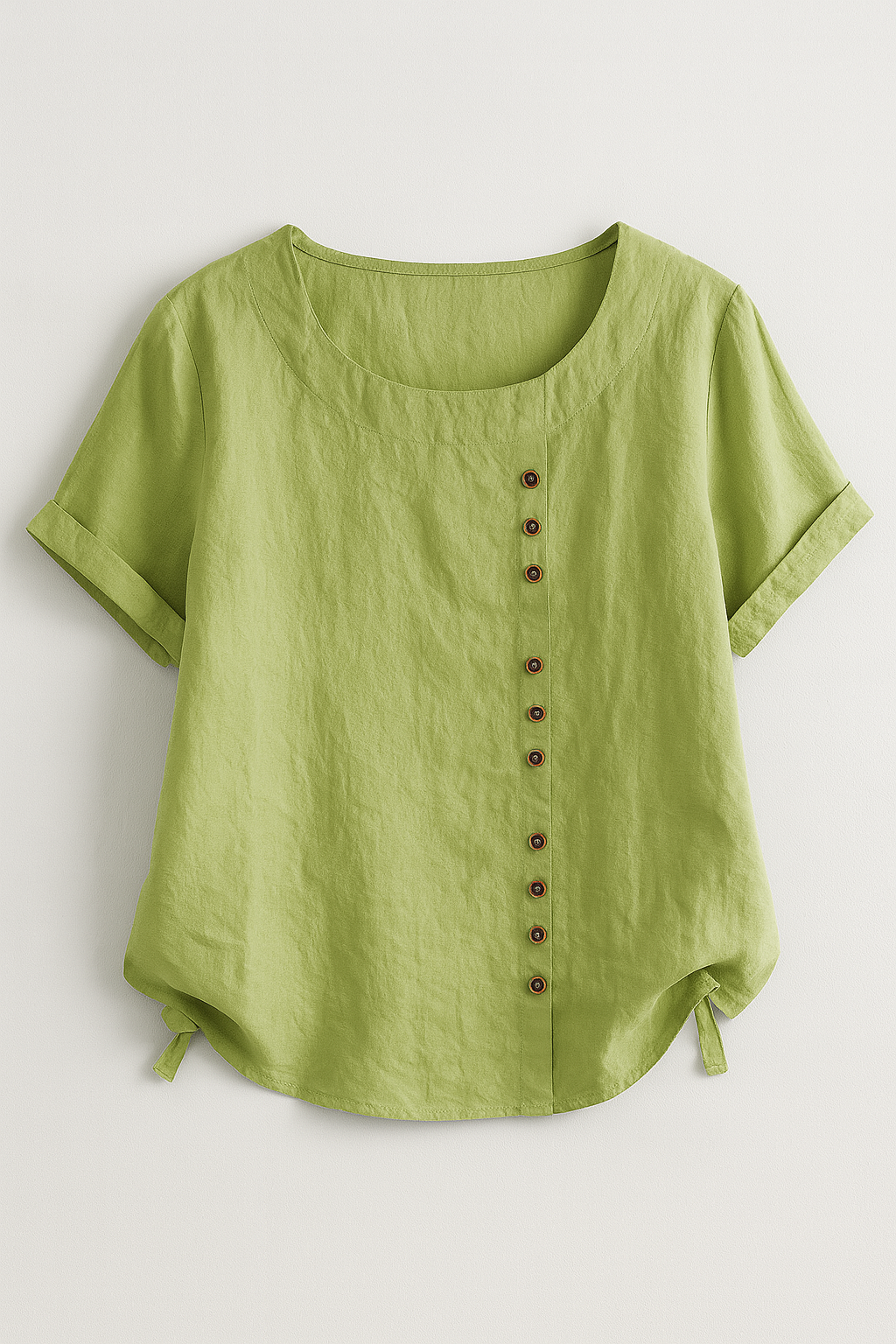 Women's Linen Button-Front Blouse - Lightweight, Breathable and Elegant - Mint green - Blouse - Concept Fashionlab