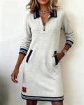 Elegantes Baumwollkleid mit langen Ärmeln