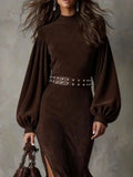Harriet Vintage Midi-Kleid mit Laternenärmeln Damen