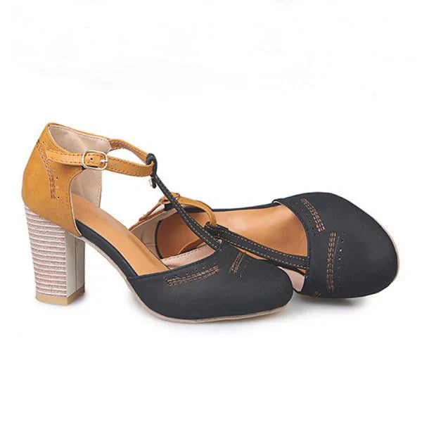 Damen T-Träger-Blockabsätze - - Damen > Heels - Concept Fashionlab