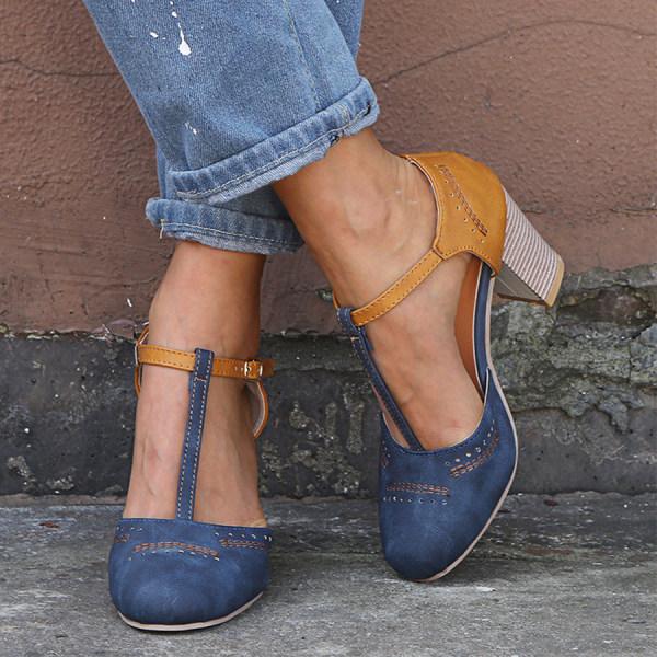 Damen T-Träger-Blockabsätze - - Damen > Heels - Concept Fashionlab