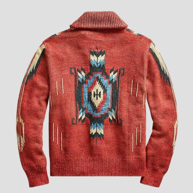 men Gebreide Adrian Vintage Jacquard Lapel Knit Cardigan Timeless Style, Cozy Comfort Vintage - - Cardigan - Concept Fashionlab