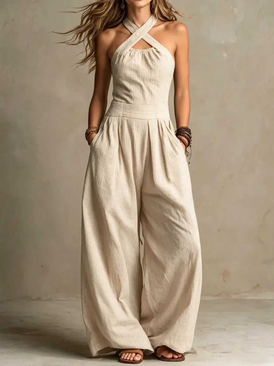Kira™ Eleganter Overall - Beige - - Cow Clothing