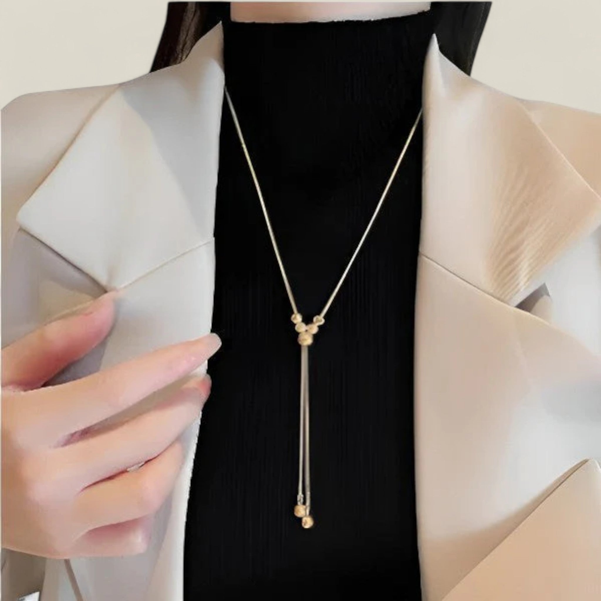 Glanz | Elegante Y-Pendule in Gold - Brillante Schönheit für jeden Anlass - - Glanz | Elegante Y-Pendule in Gold - Brillante Schönheit für jeden Anlass - Concept Fashionlab