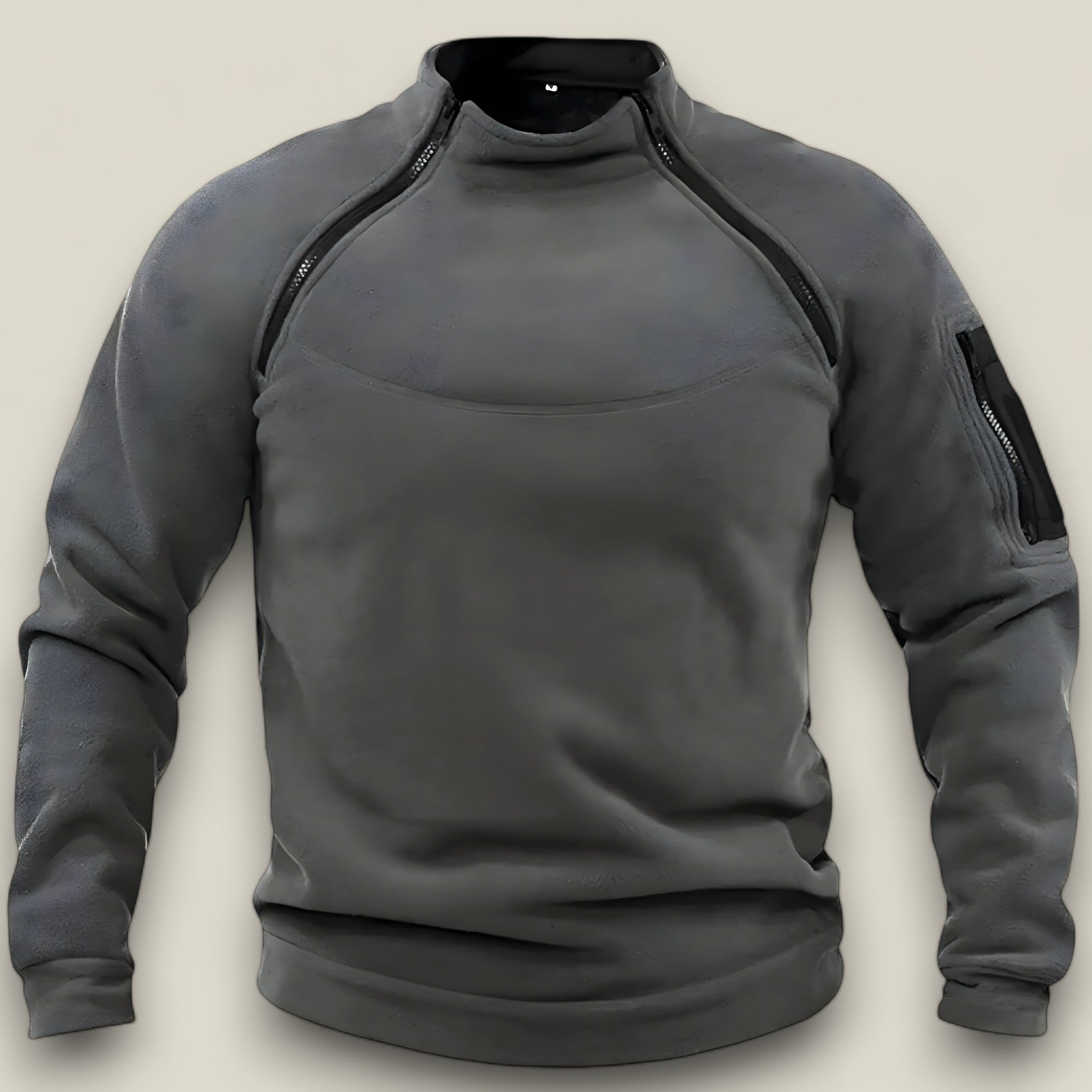 Trek | Herren Fleece-Pullover, winddicht - Taktisch & Lässig - Dunkelgrau - - Concept Fashionlab