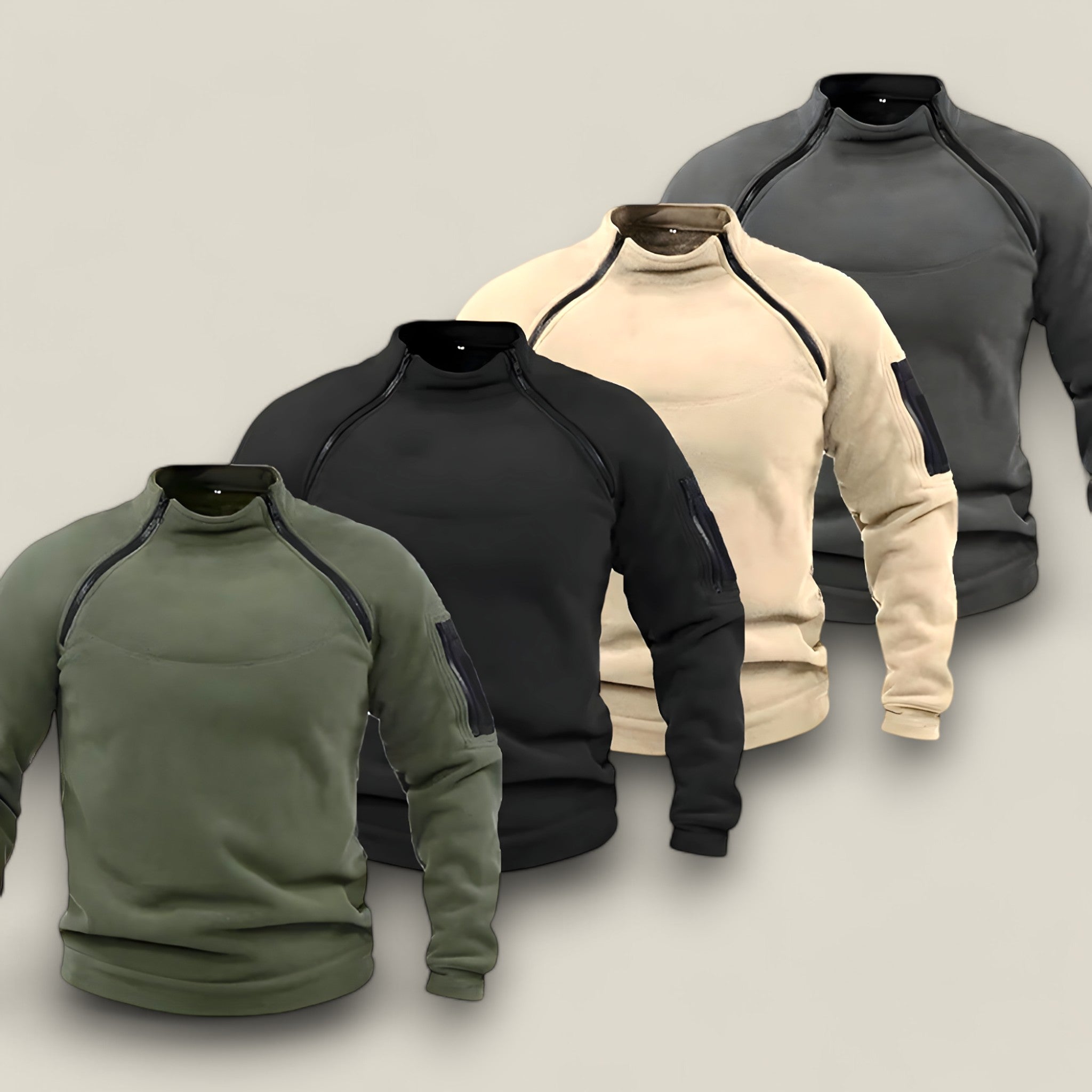 Trek | Herren Fleece-Pullover, winddicht - Taktisch & Lässig - - - Concept Fashionlab