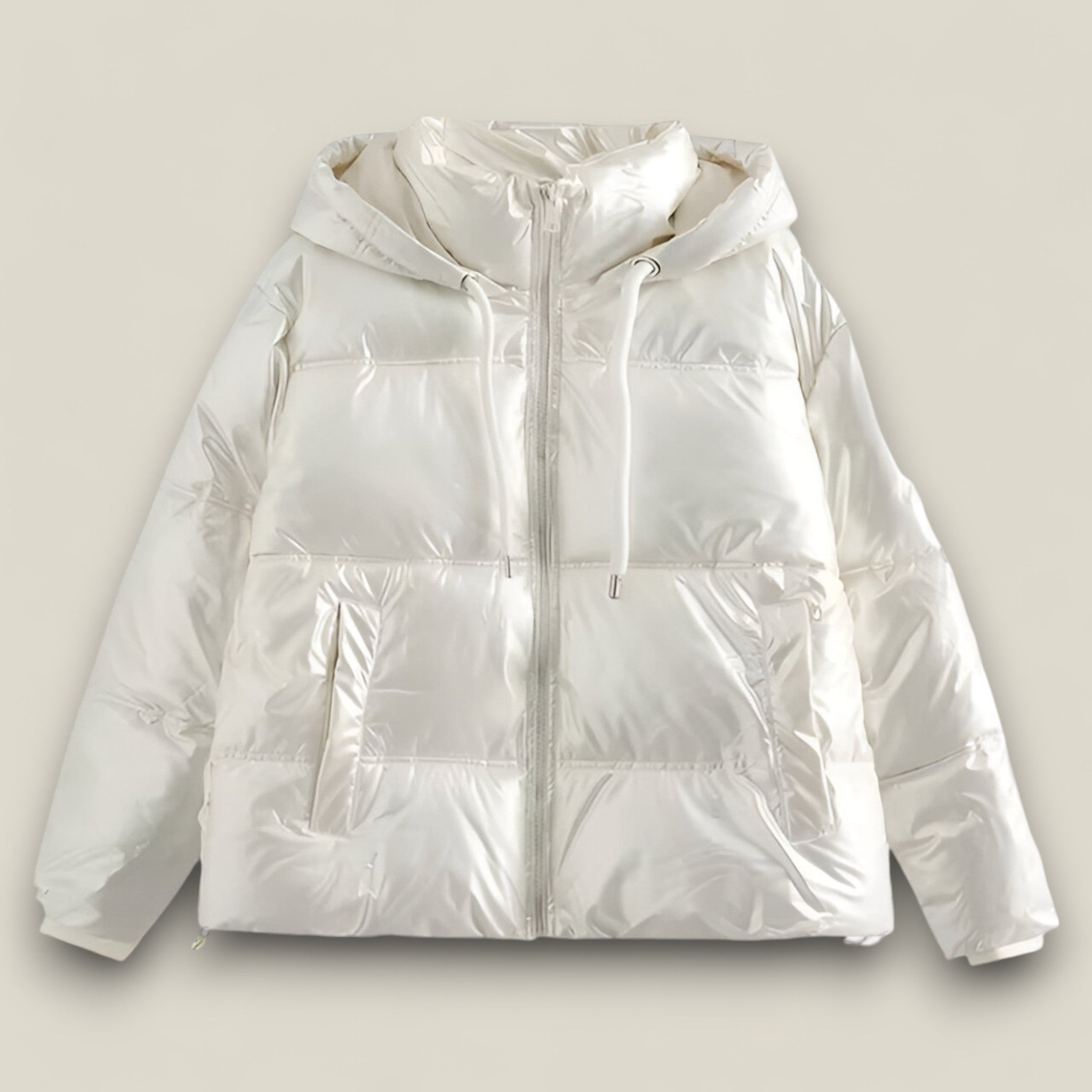 Alva | Wintermantel - Eleganter Anorak mit Kapuze - Weiß - - Concept Fashionlab