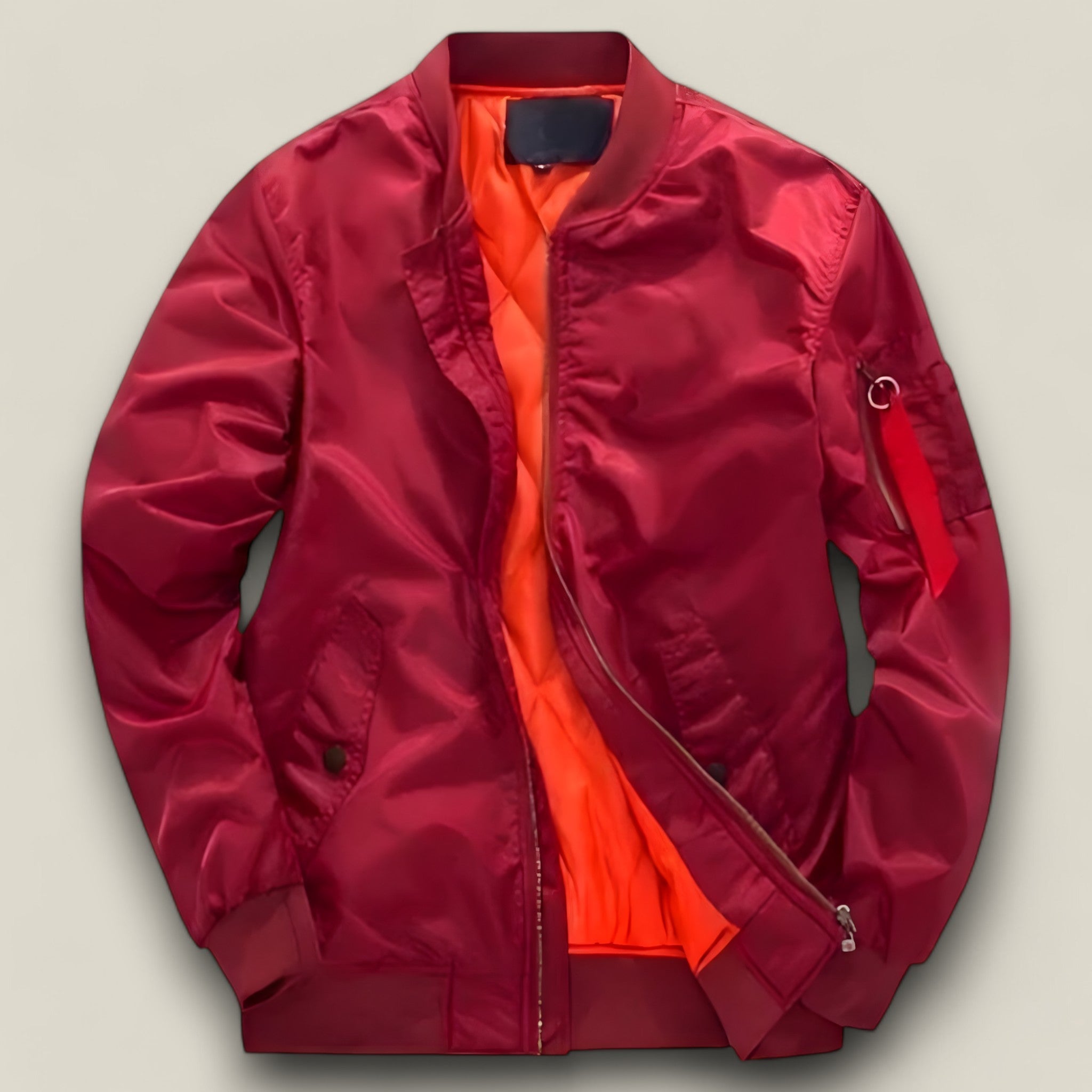 Logan | Piloten-Bomberjacke - Militärische Wärme für Herbst und Winter - Rot - - Concept Fashionlab