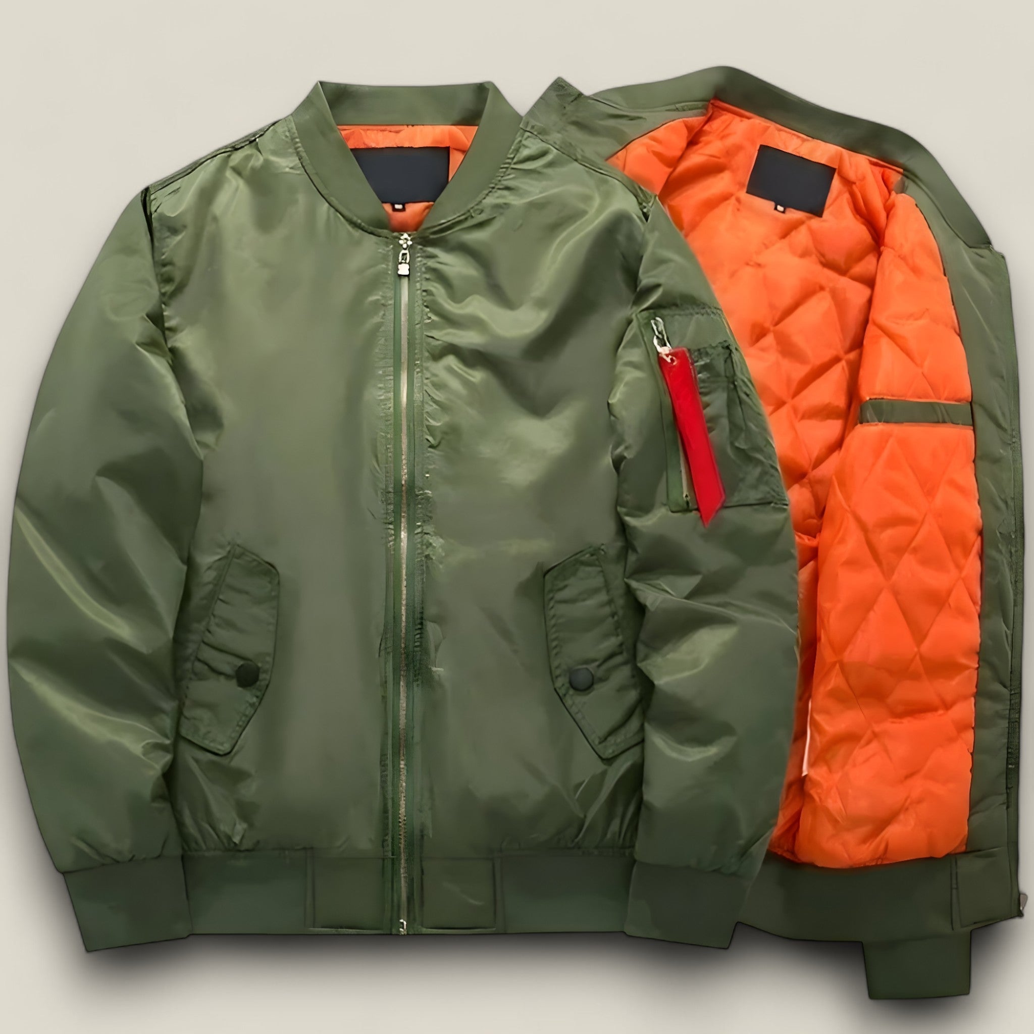 Logan | Piloten-Bomberjacke - Militärische Wärme für Herbst und Winter - Grün - - Concept Fashionlab