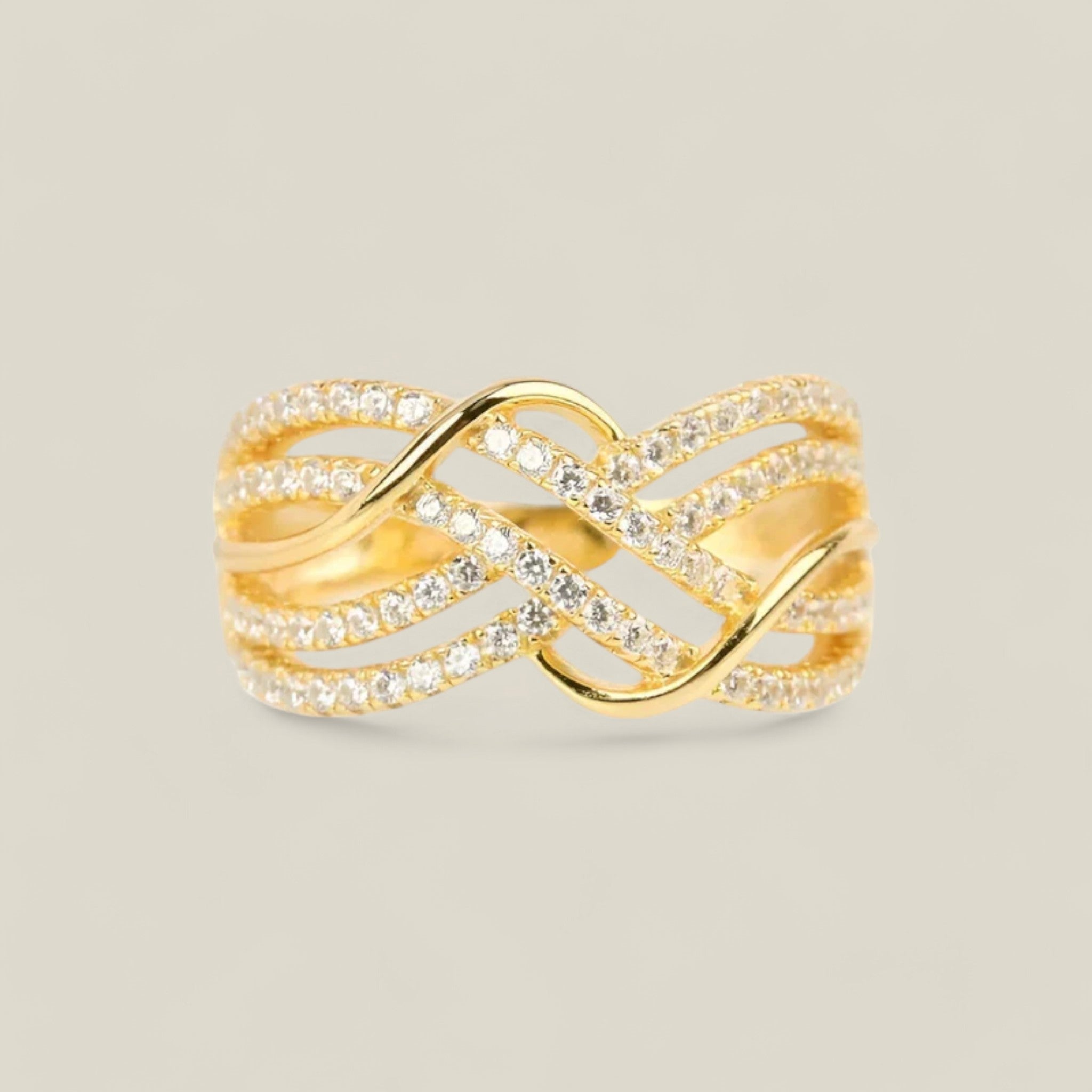 Emilia | Elegante, miteinander verbundene goldene Ringe im stilvollen Multiband-Design - - Emilia | Elegante, miteinander verbundene goldene Ringe im stilvollen Multiband-Design - Concept Fashionlab