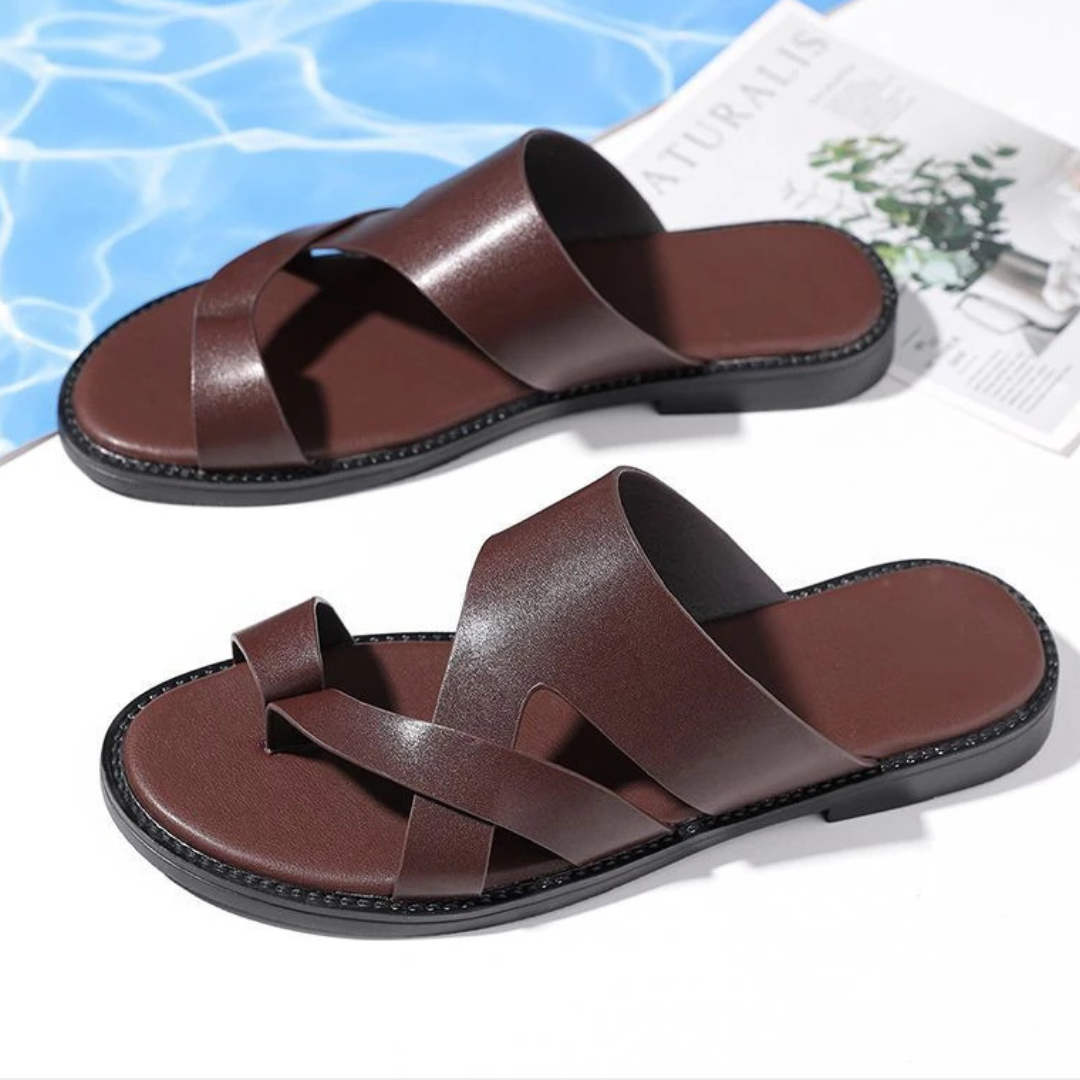 Herrenriemensandalen - Braun - sandal - Concept Fashionlab