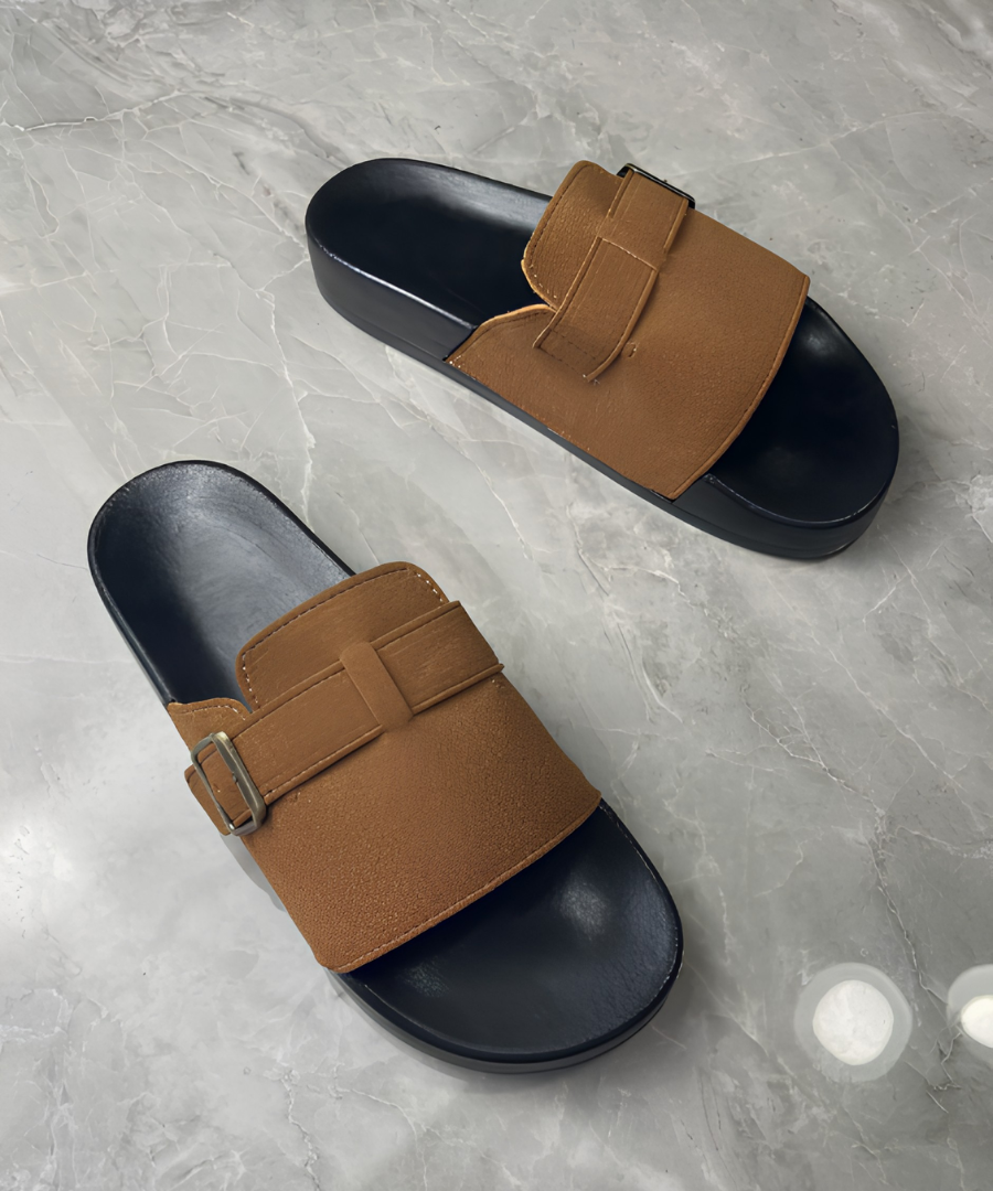 Herren-Pantoletten zum Hineinschlüpfen - Orange - sandal - Concept Fashionlab