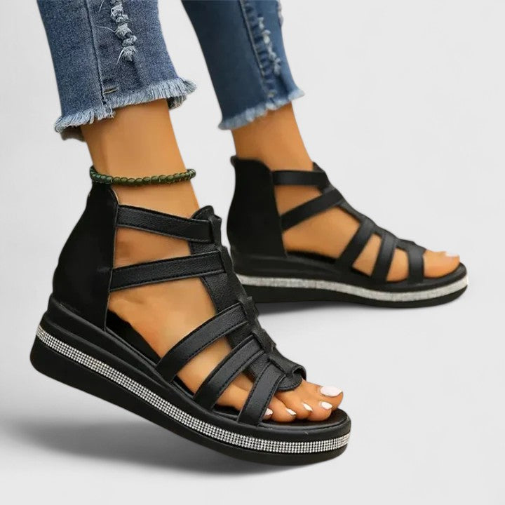 Gladiator Keilsandalen – Riemchen-Design und eleganter Look - - Sandals - Concept Fashionlab