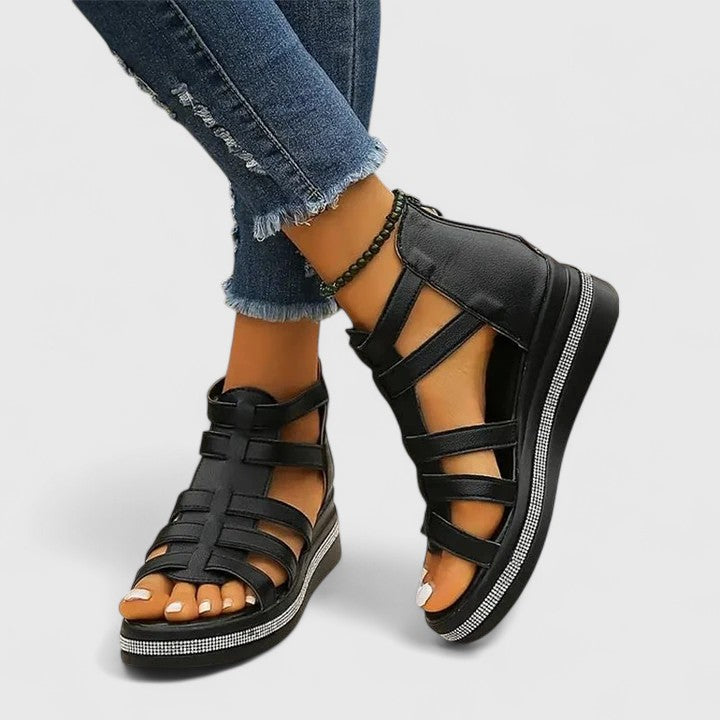 Gladiator Keilsandalen – Riemchen-Design und eleganter Look - - Sandals - Concept Fashionlab