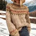 Gemütlicher Winter-Strickpullover mit nordischem Muster