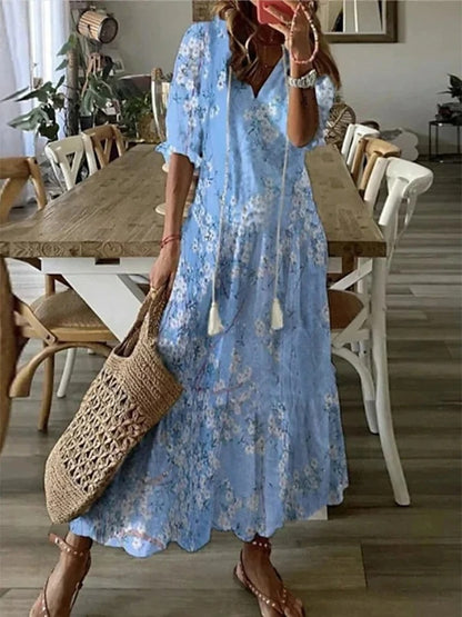Beatrice - Boho-Kleid - Hellblau - - Cow Clothing