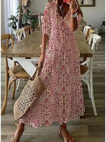 Beatrice - Boho-Kleid - Rot - - Cow Clothing
