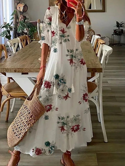 Beatrice - Boho-Kleid - Weiß 1 - - Cow Clothing
